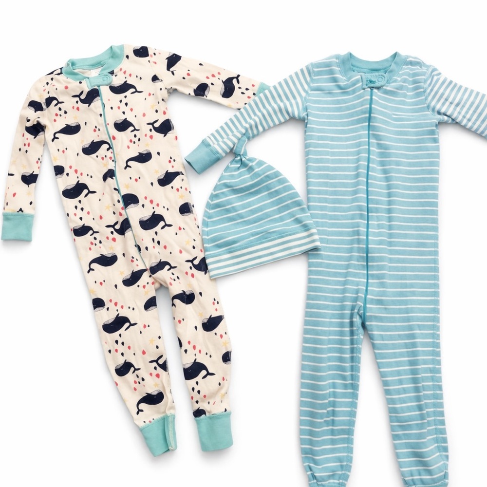 Hanna Andersson zipped sleepers and hats